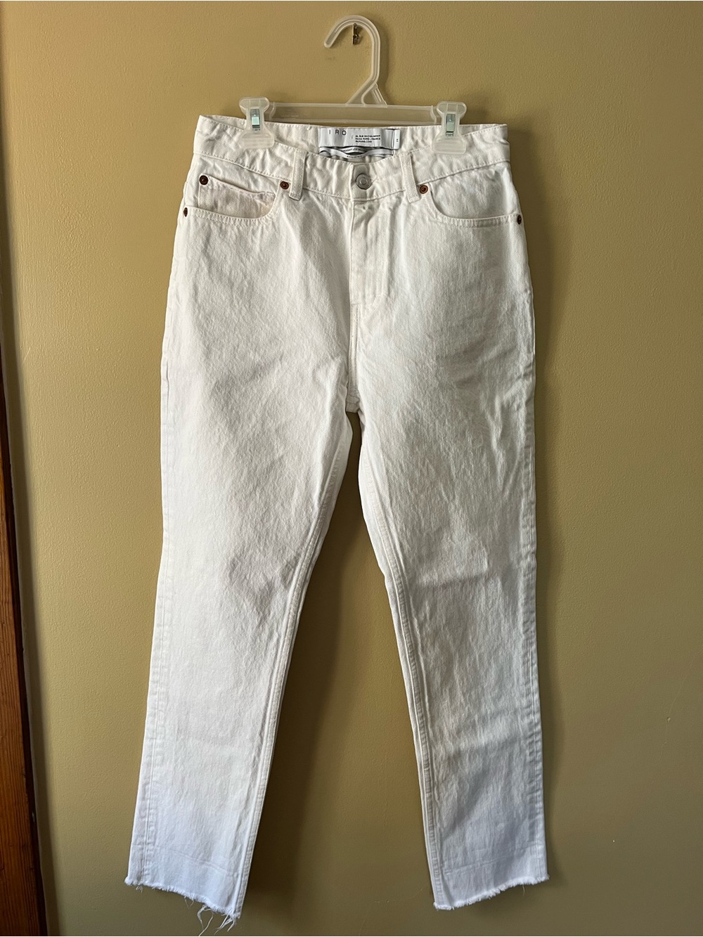 IRO Experience White Straight-Leg High-Rise Jeans